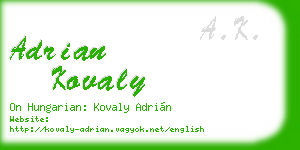 adrian kovaly business card